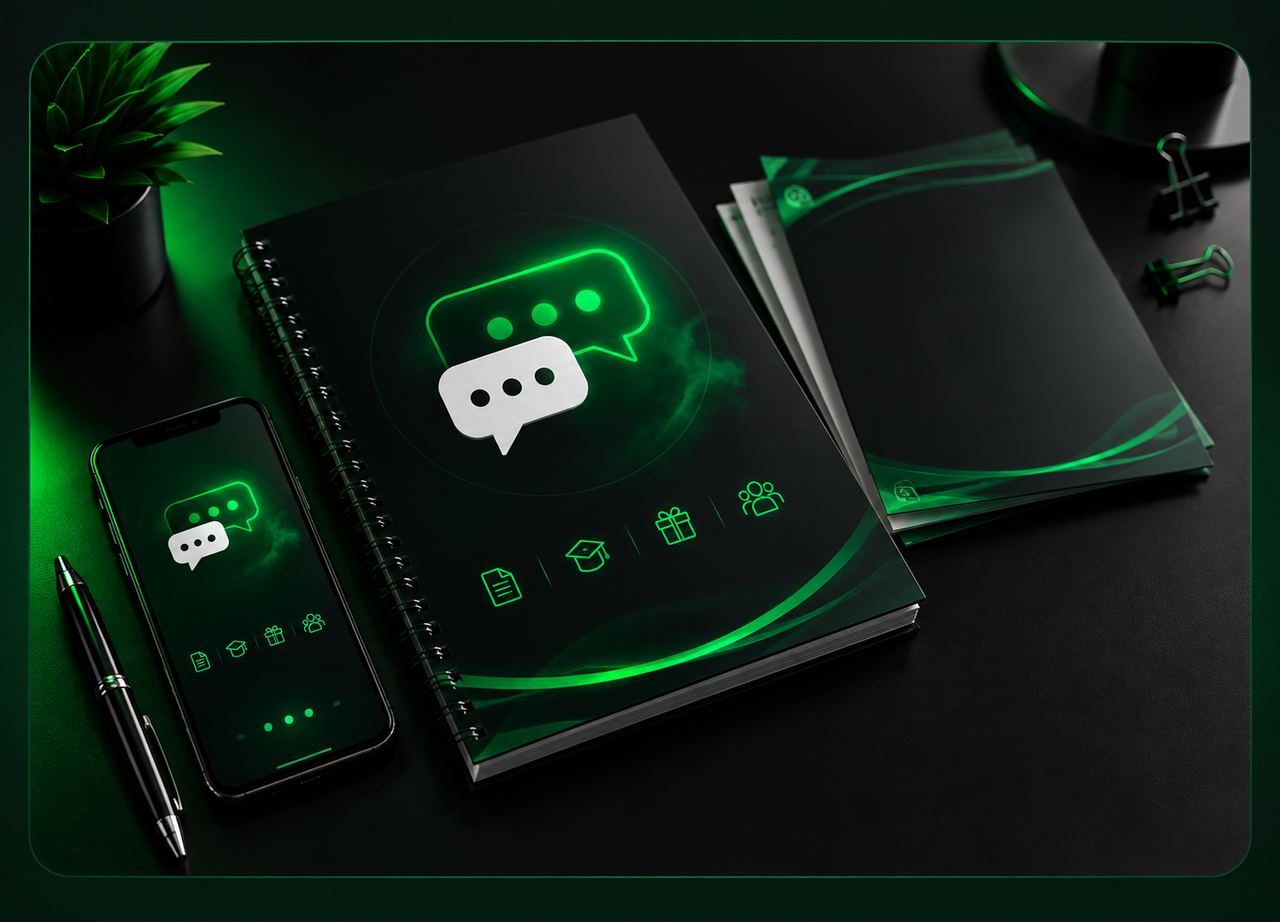 Caderno, celular e materiais do Protocolo da Resposta Garantida